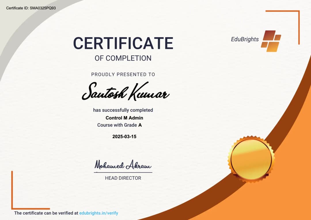 Sample Course Certificate