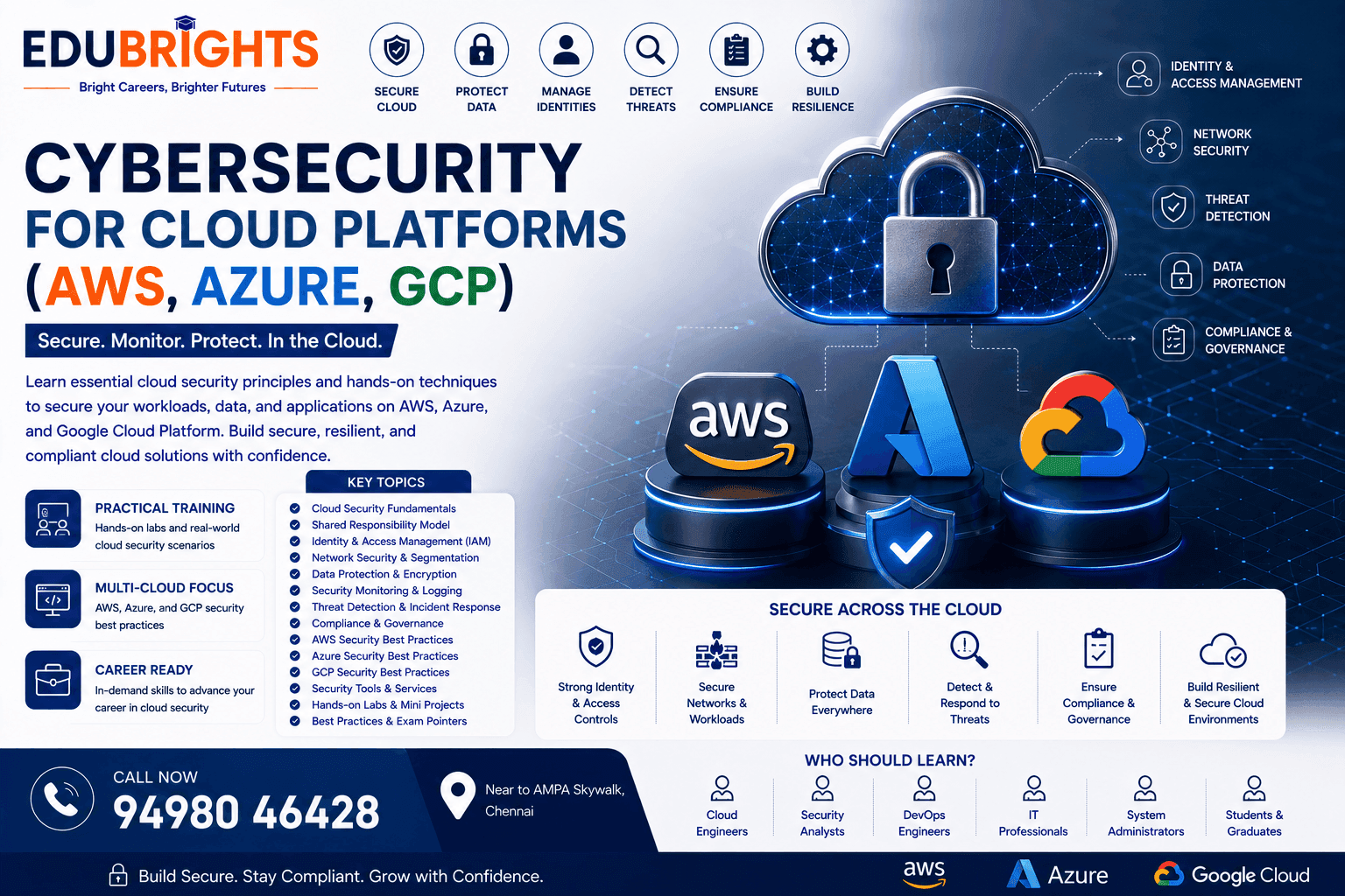 Cybersecurity for Cloud Platforms (AWS, Azure, GCP) Course in Chennai thumbnail