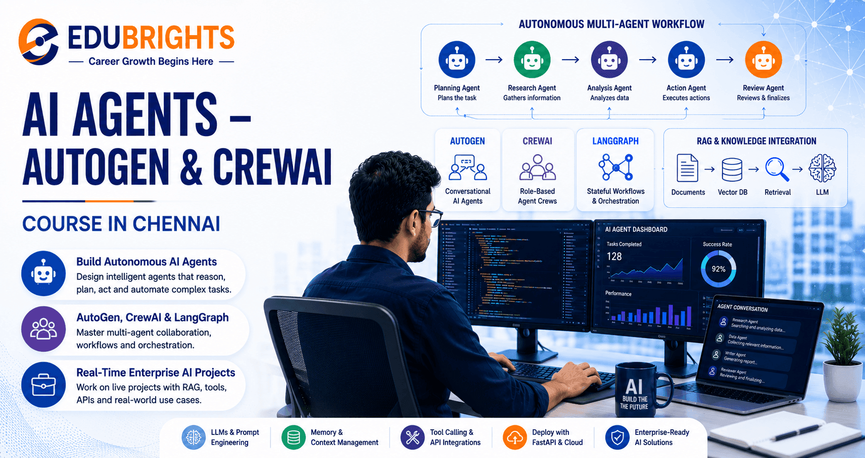 AI Agents – AutoGen & CrewAI thumbnail