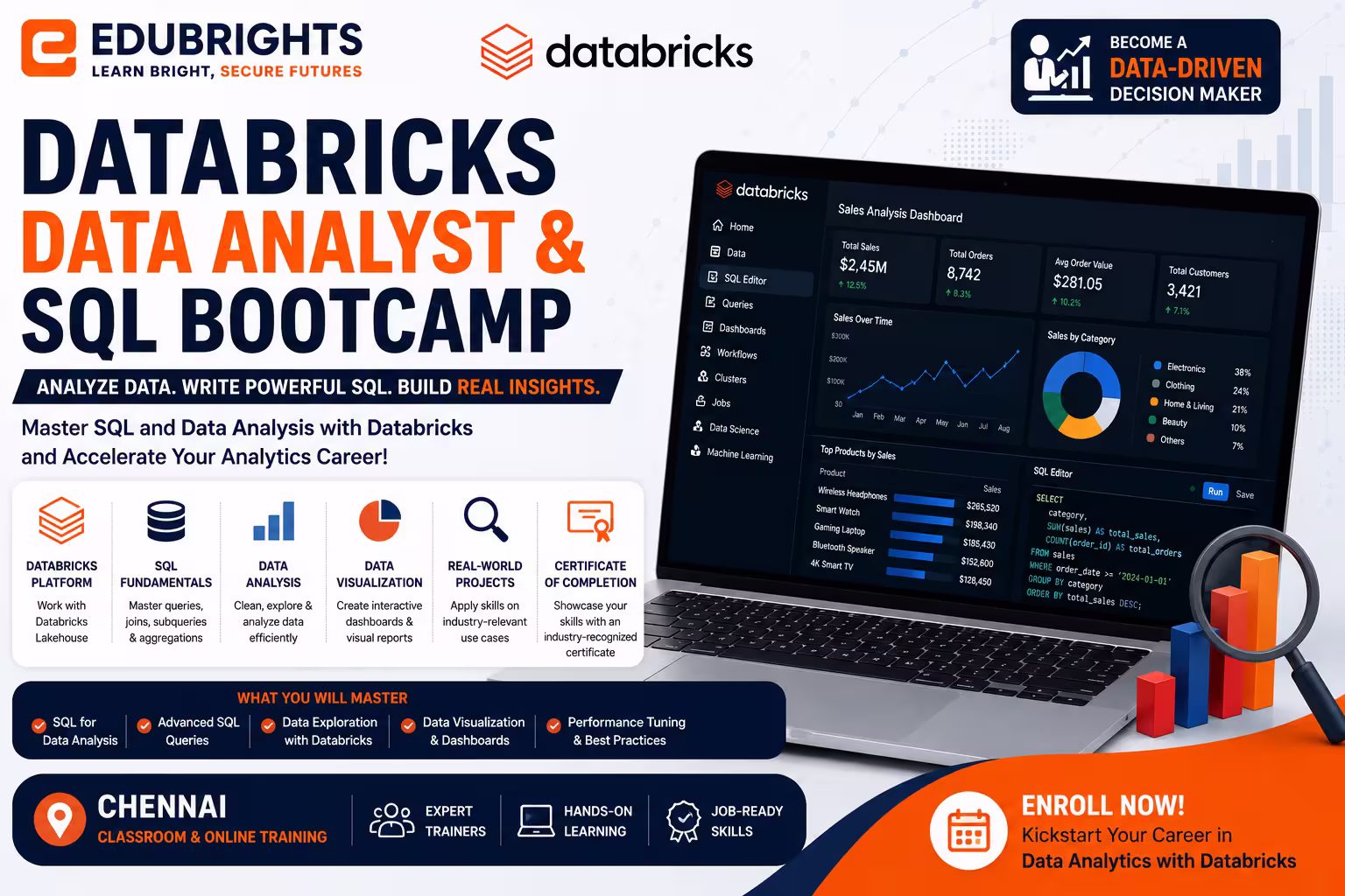 Databricks Data Analyst & SQL Bootcamp Course in Chennai thumbnail